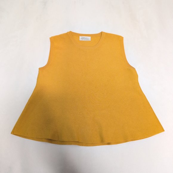 Campania Fantastica Yellow Sleeveless Crewneck Top M - Picture 2 of 6